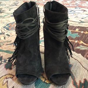 Vince Camuto Ferdinand Fringe Bootie - Charcoal